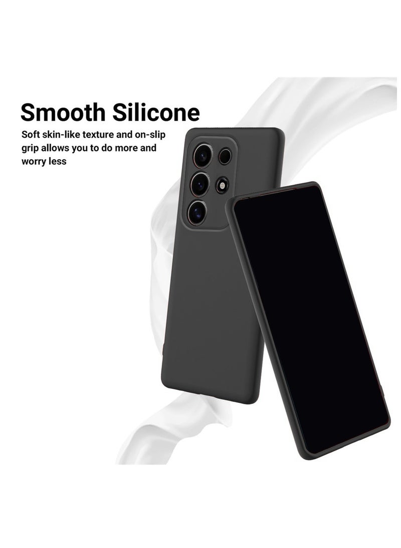 دبليو تيك غطاء حماية من السيليكون السائل الناعم الفاخر لهاتف itel Super 26 Ultra 4G 2025 (MCRPSN) - أسود - Image 3